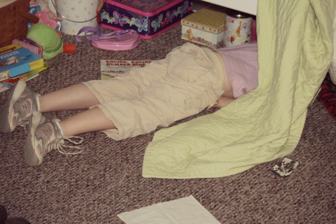 This is how I feel much of the time. Fall down on your face UNDER THE BED tired.